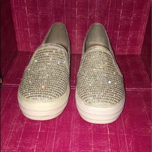 sparkle skechers slip ons